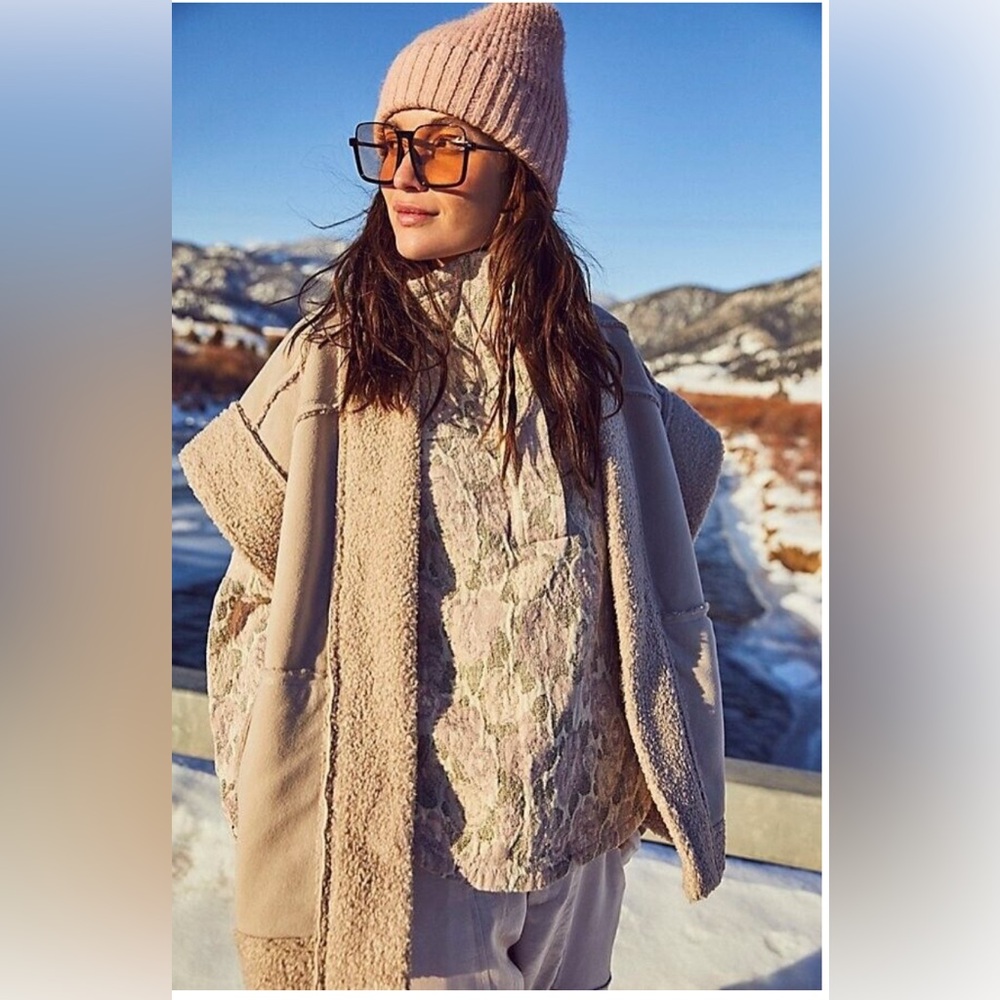 Free People Funnel Neck Pullover S (Color: Antique Combo)